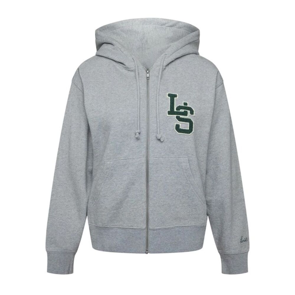 Levis Womens/Ladies Lettering Full Zip Hoodie / Heather Grey